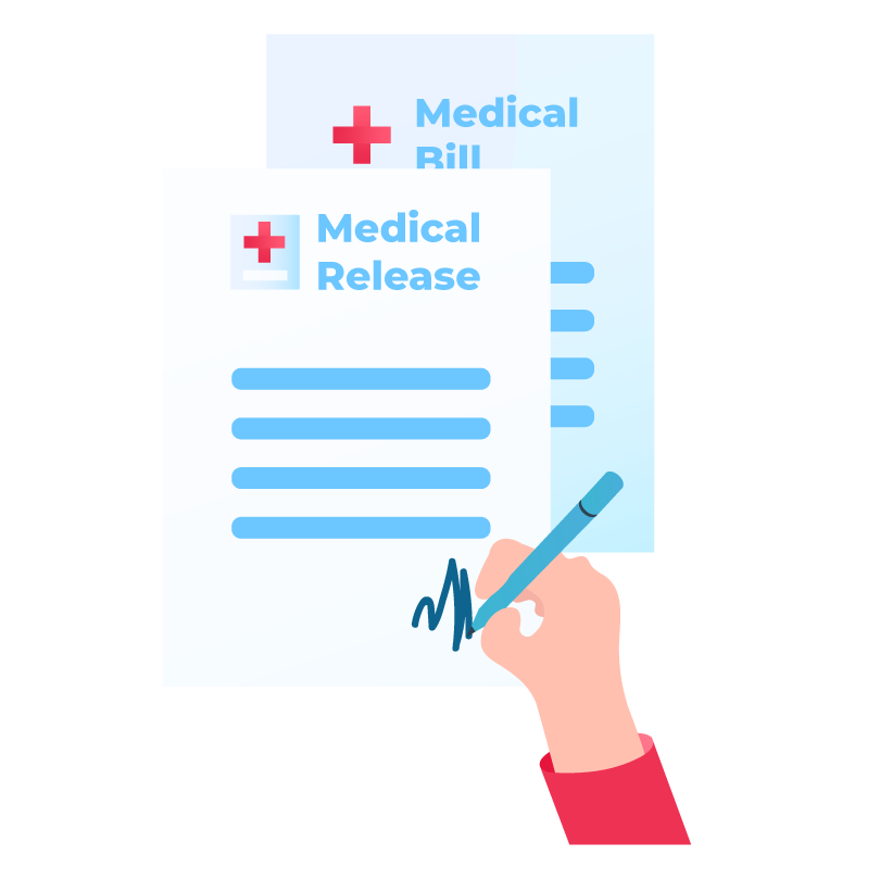 Medical Release Form Being Signed by Injured Person